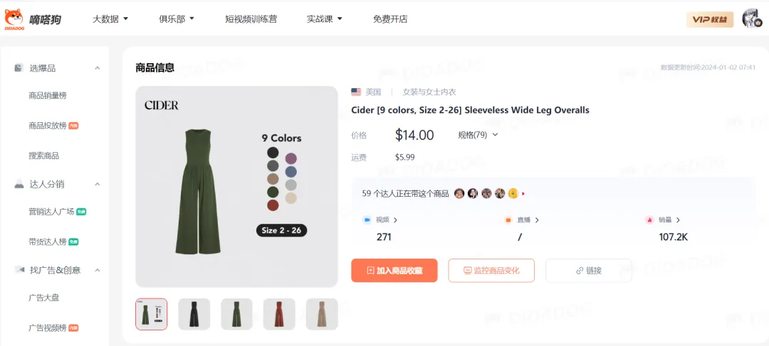 TikTok Shop“玫瑰首饰礼盒”日售4000单,“休闲连体裤”售出140万美金 | 嘀嗒狗