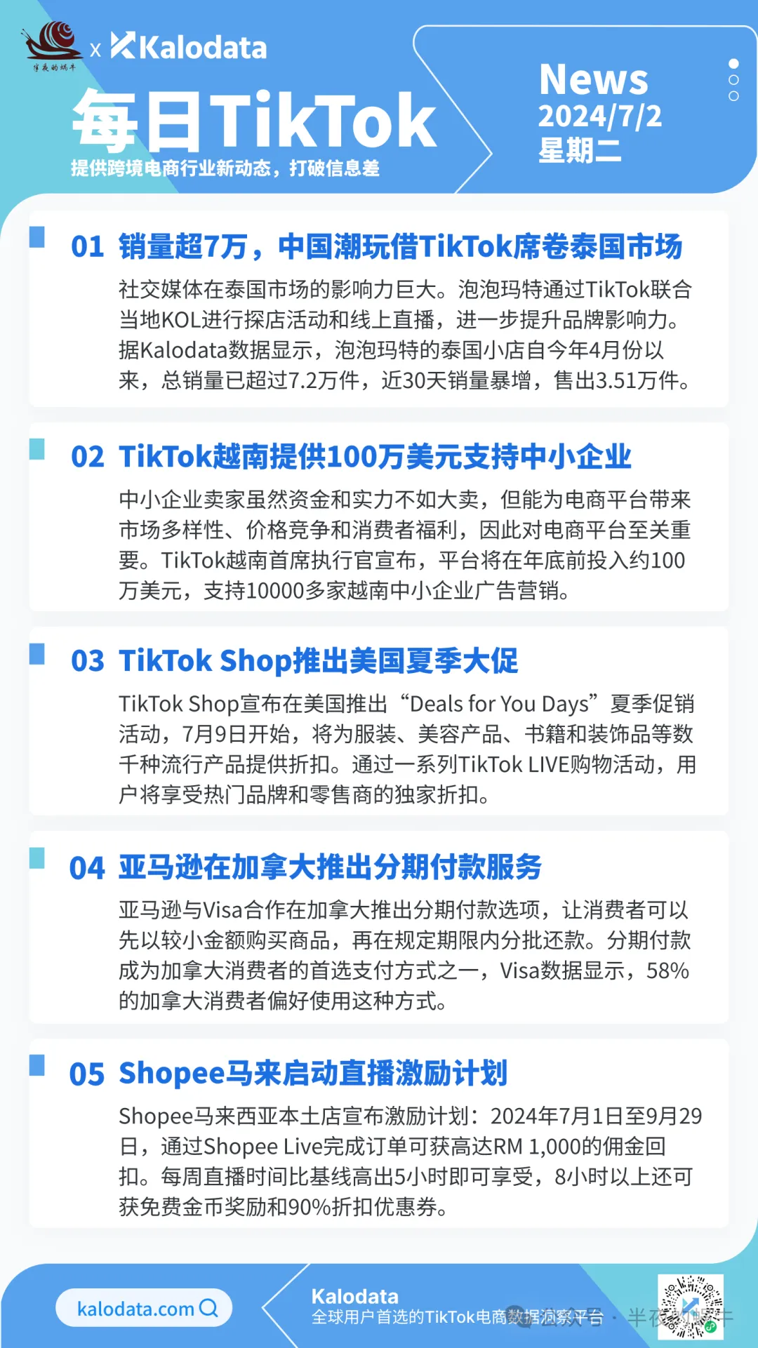【TikTok日报24/07/02】中国潮玩爆火泰国!越南、美国、加拿大、马来大动作!