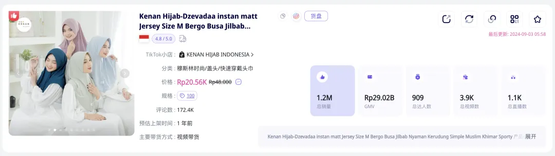 30天爆卖33万件!印尼小众黑马单品,成TikTok直播销量王!