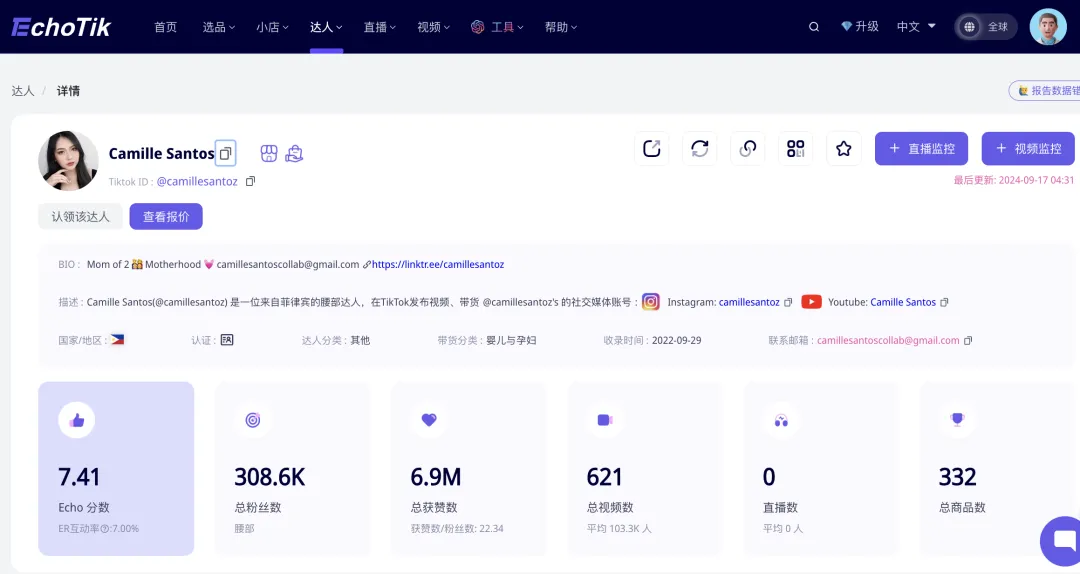 靠TikTok销量大爆发？母婴品牌出海，6个月直冲菲律宾垂类Top 1 ｜EchoTik选品洞察