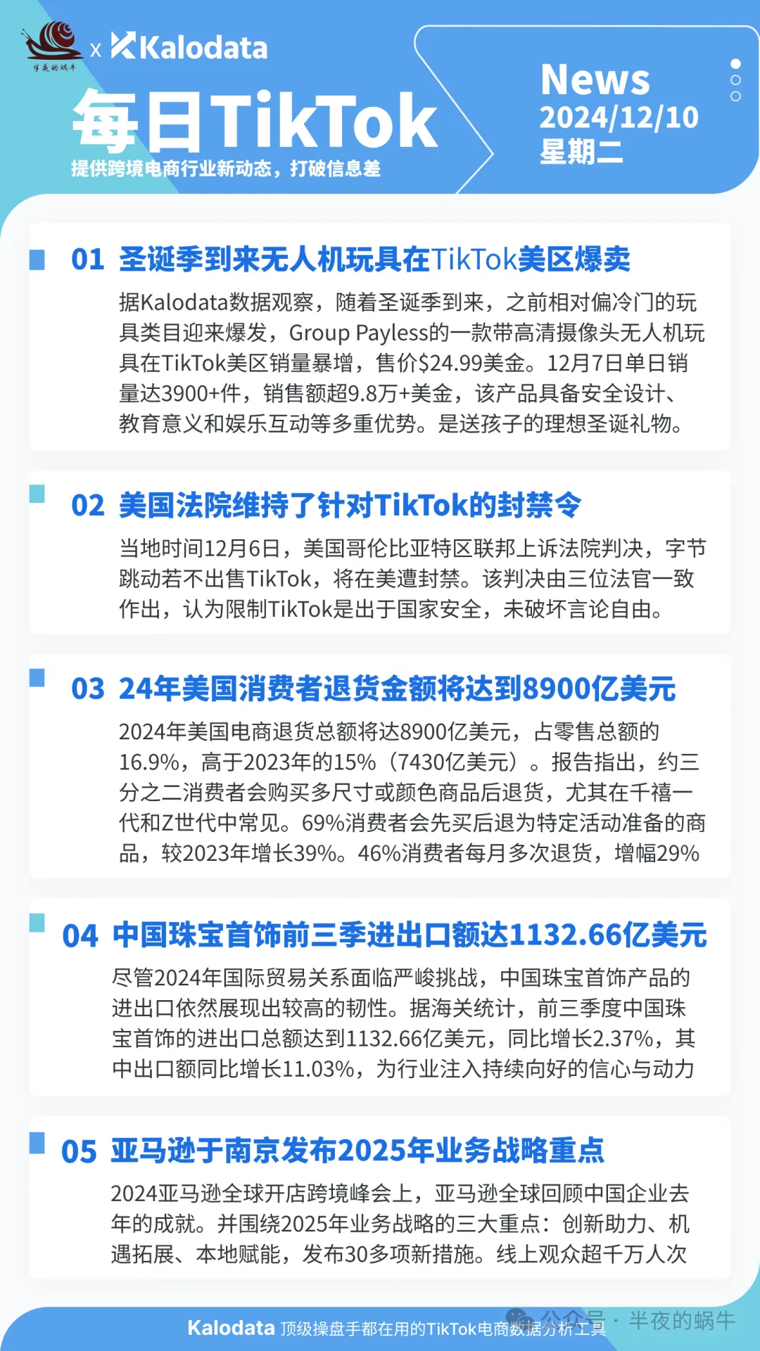 【TikTok日报24/12/10】TikTok封禁令维持,美国退货金额新高!珠宝首饰进出口增长!!📢🚀🔥🌿