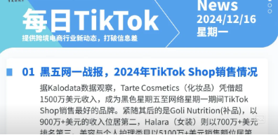 【TikTok日报24/12/16】黑五网一战报出炉！TikTok合并周年销量涨！📢🚀🔥🌿