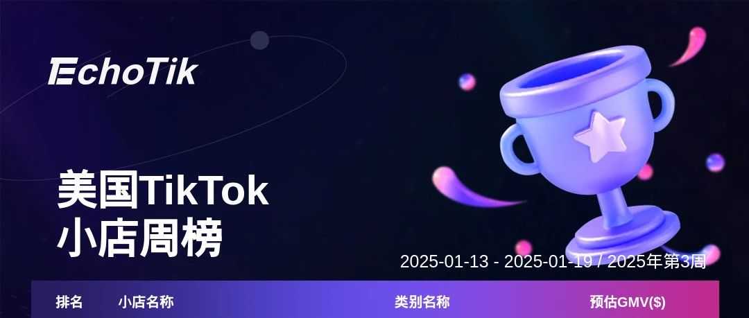 2025年TikTok Shop 最新5大热门周榜