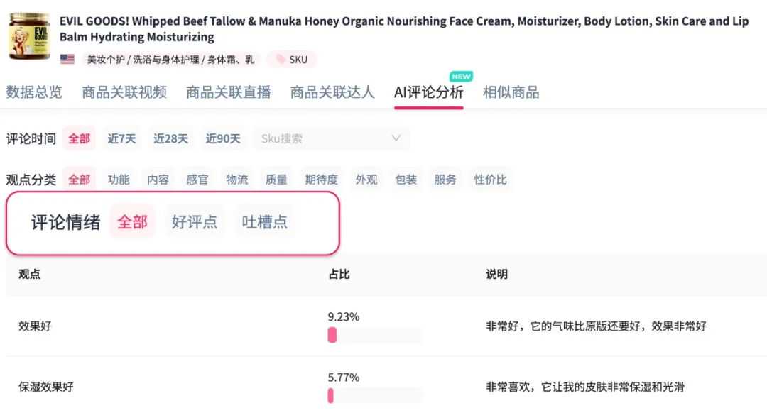 AI洞察客户声音!AI商品评论分析工具,助力商家从百万评论中解析客户需求&爆品卖点