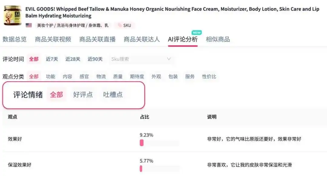 AI洞察客户声音!AI商品评论分析工具,助力商家从百万评论中解析客户需求&爆品卖点