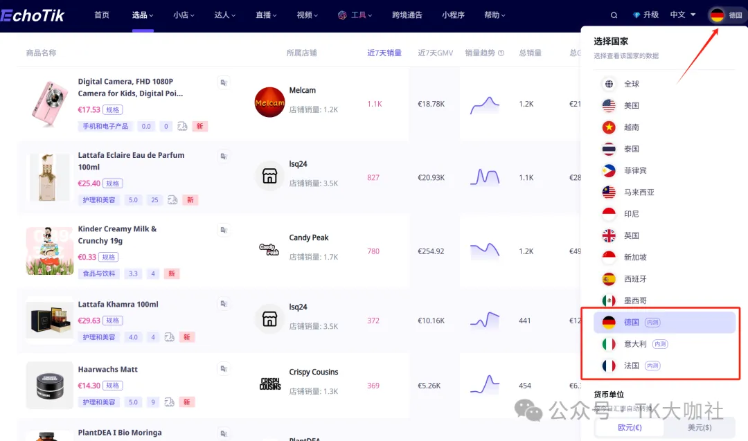 TikTok德.意.法国小店,哪些产品最热销?爆款产品,爆款数据,首发上线!