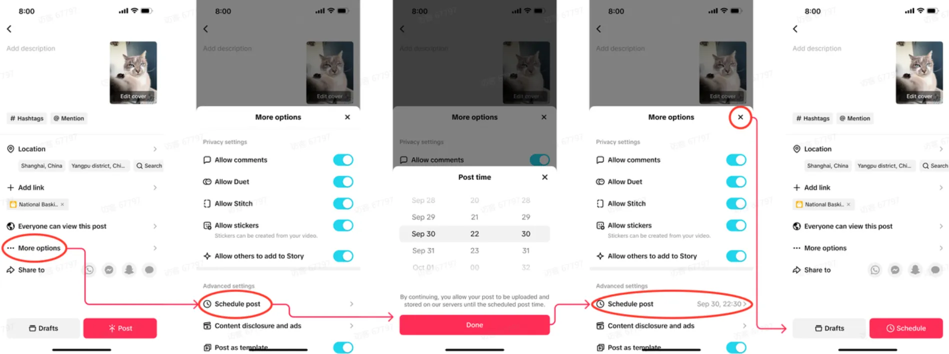 TikTok 怎么管理定时视频？
