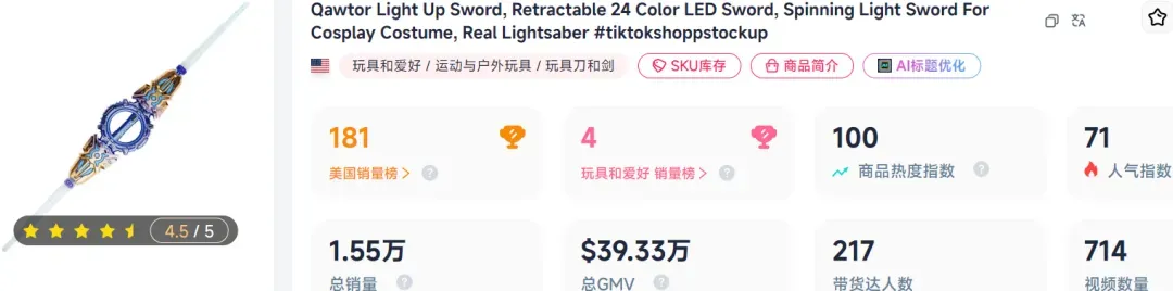 一把塑料剑单价上百元,澄海老板在TikTok上赚翻了
