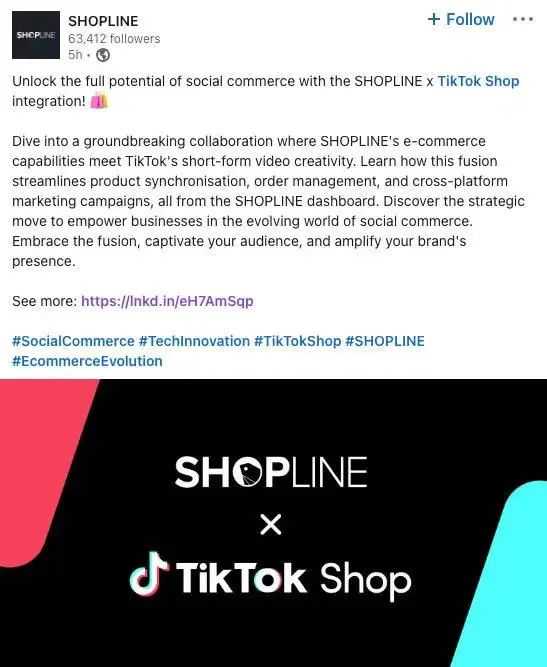 TikTok Shop与SHOPLINE合作，实现跨平台销售管理