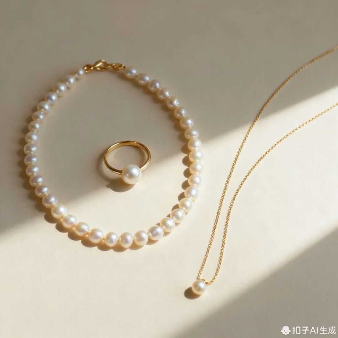 珍珠项链与戒指，经典元素永不过时