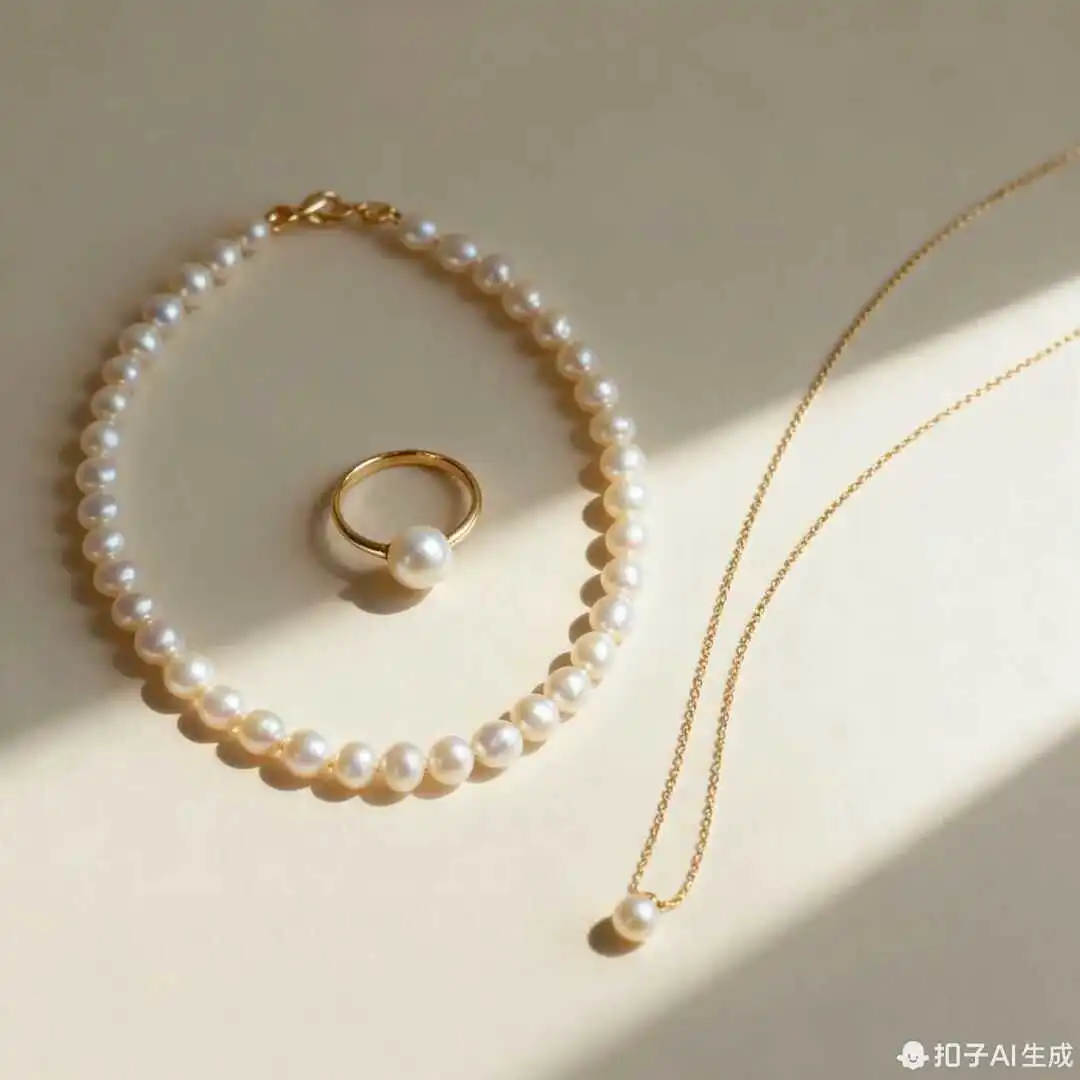 珍珠项链与戒指,经典元素永不过时