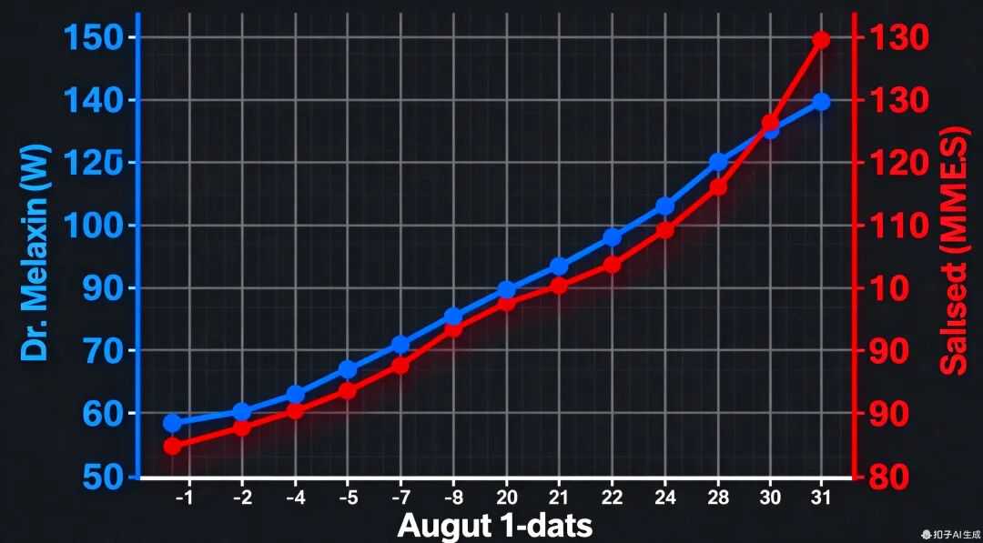 Dr. Melaxin视频播放量与销售额增长曲线对比