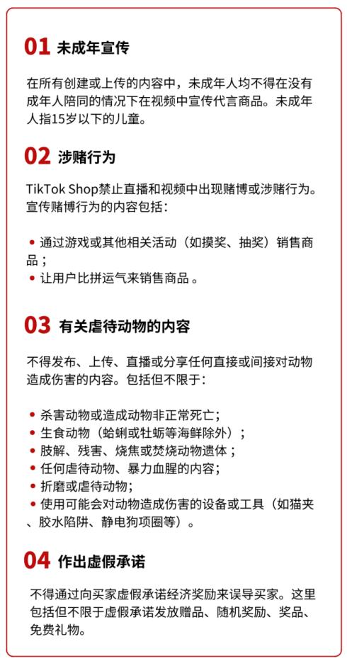TikTok内容新规违规示例