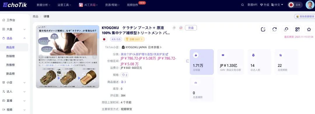 “日本李佳琦”再登TikTok带货月榜第一名!“世界第一美发师”京极琉多款爆品在TikTok狂销