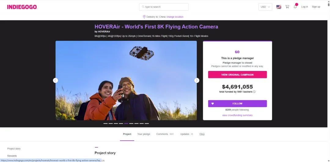 大疆垄断的无人机赛道,HoverAir凭什么众筹狂揽690万美金?