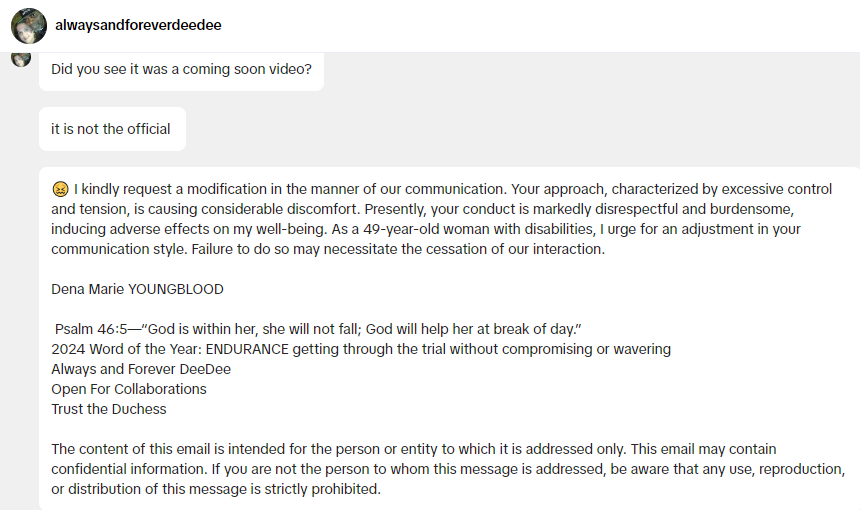美国Ms.Dena Mariehttps://www.tiktok.com/@alwaysandforeverdeedeealwaysandforeverdeedeemarie@gmail.com