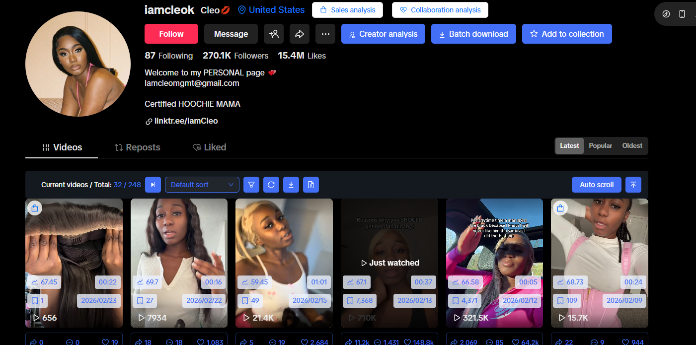 美国iamcleokhttps://www.tiktok.com/@iamcleokIamcleomgmt@gmail.com40483452534048345253