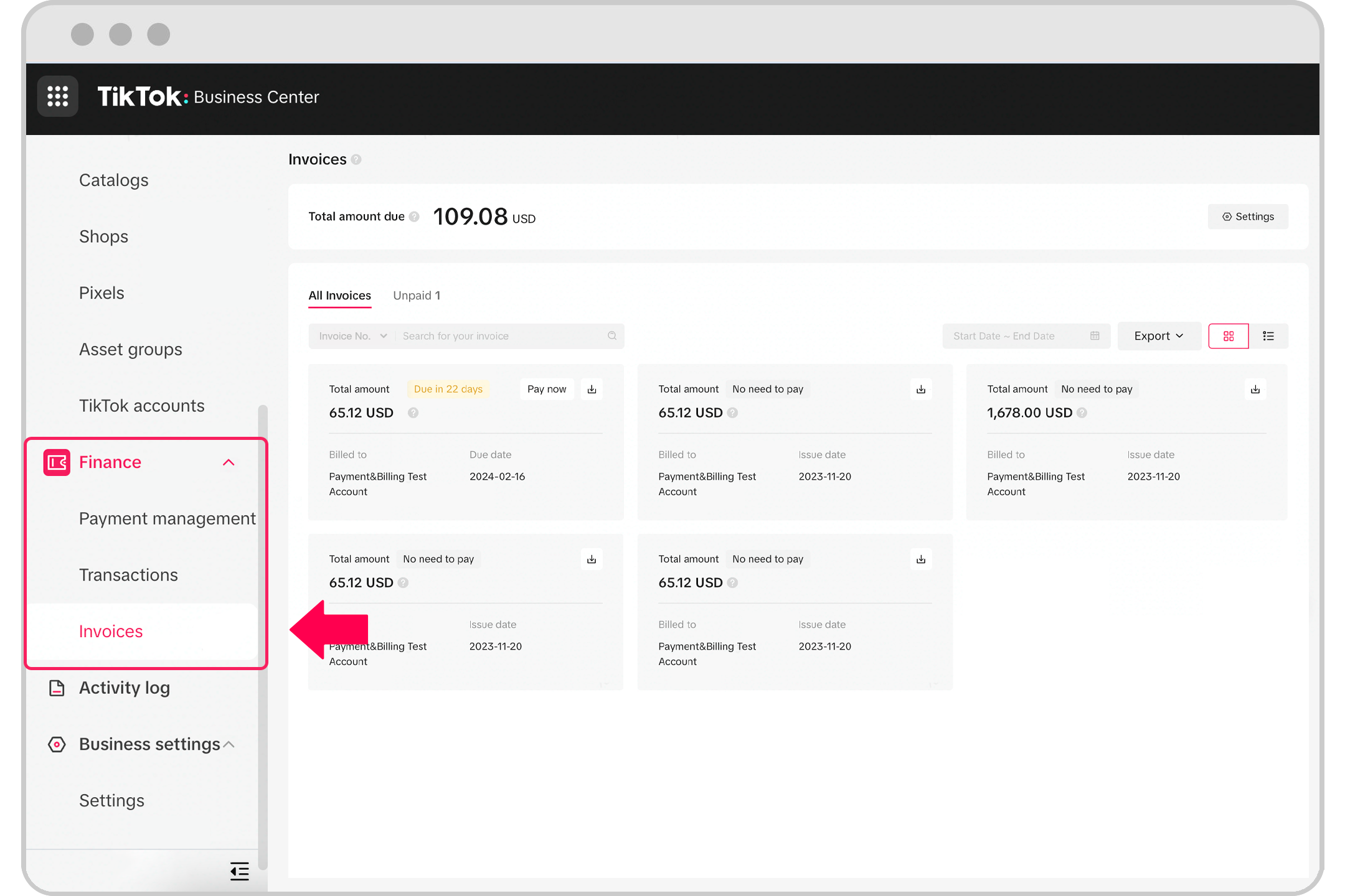 如何在TikTok商务中心管理结算单-第1张图片
